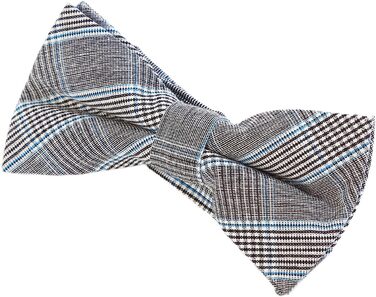 Метелик чоловічий DonDon Tweed 12x6 см з хустинкою 23x23 см, бавовна, сіро-блакитна клітинка