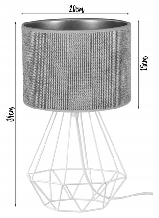 Стильна настільна нічна лампа з велюровим абажуром у стилі лофт, LED