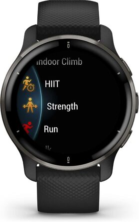 Розумний годинник Garmin Venu 2 Plus: GPS, фітнес, AMOLED-дисплей, 25+ видів спорту, Music Pay (Чорний/Шкіряний)