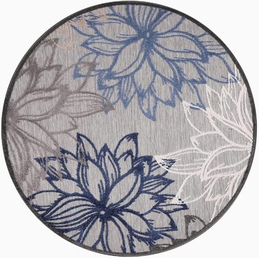 Килимок Impression Outdoor - вологостійкий, для балкона, тераси, саду, дому (120 см, сіро-блакитний)