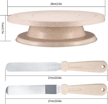 Обертова підставка для тортів SZJYG з набором для декорування: шпателі, лопатки, кондитерський мішок та насадки