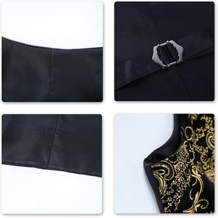 Жакардова жилетка для чоловіків Allthemen: елегантна ансамблева жилетка для весілля та свят, колір золото