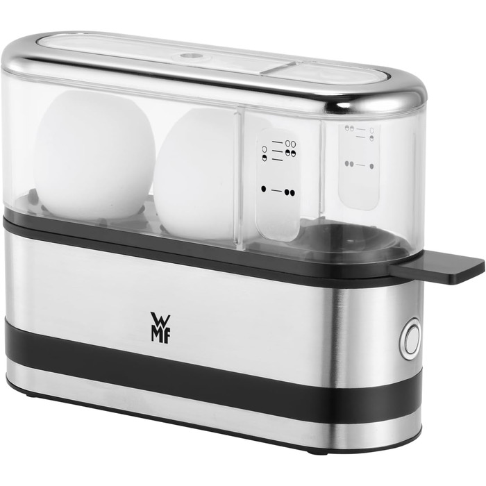 Електричний кошик для варіння яєць WMF Küchenminis на 2 яйця, з викруткою, BPA-free Tritan, 250W, Cromargan matt