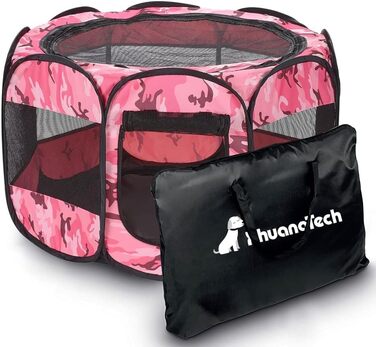 Клітка-манеж для собак та котів XianghuangTechnology, м'який матеріал, портативна, складана, 80 x 58 см (Камуфляж)