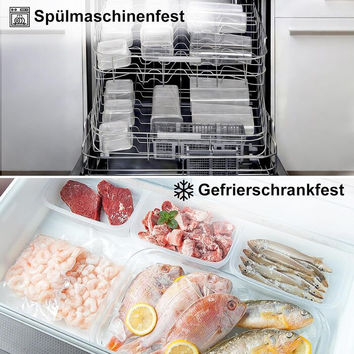 Набір контейнерів для зберігання Haushaltszauber® XXL (42 шт.) | Герметичні контейнери для продуктів | Без BPA, стекуються, прозорі | Для кухні, холодильника та морозильника