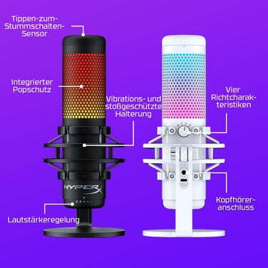Мікрофон HyperX QuadCast S RGB USB з поп-фільтром для PC, PS4, Mac, Streaming, Gaming, Twitch, YouTube, Discord