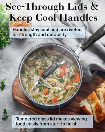 Набір антипригарних сковорідок Cook N Home, 3 шт, 20/25/28 см, для індукційних плит, мармурове покриття, червоно-бірюзові