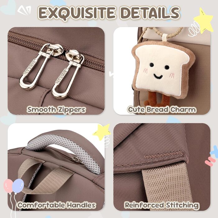 Шкільний рюкзак для дівчаток (3-7 клас), 36L з сумкою через плече, стильний рюкзак-рюкзак для підлітків (колір: коричневий)