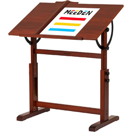 MEEDEN Vintage Wooden Art Drafting Table - Adjustable Height Drawing Desk for Artists, Crafting, Reading & Writing