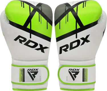 Боксерські рукавички RDX для дітей 6oz, Junior Training, Maya Hide, шкіра, вентильована долоня, Муай Тай, ММА, кікбоксинг, спаринги, удари по мішечку, удари по лапах, зелені