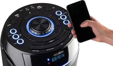 Reflexion PS09BT Bluetooth Партійний Динамік, DJ, Караоке, 500 Вт, Радіо UKW-PLL, LED-ефекти, Мікрофон, Акумулятор, Чорний