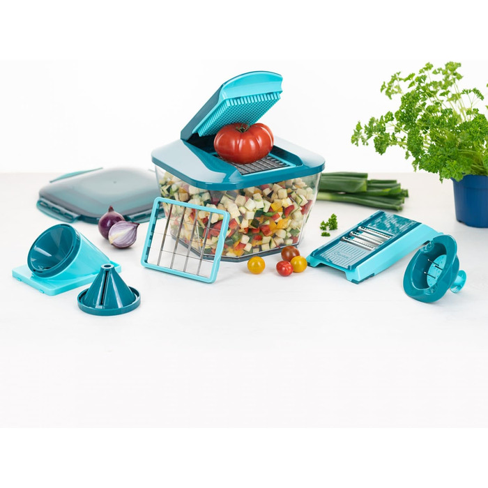 Набір для нарізки овочів Genius Nicer Dicer Chef Professional 18-ти частинний, ручний, з контейнером 5.2L, спіралізатор, для кухні