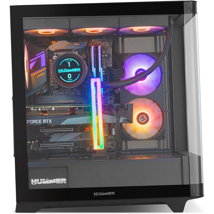 Корпус ПК NOX Xtreme Products HUMMER ETHER BK – білий, ATX/Micro-ATX/ITX, Midi-Tower з сіткою на передній та верхній панелі, скляна бокова панель, 3 x 140 мм вентилятори, підтримка до 10 вентиляторів, USB-C/USB 3.0