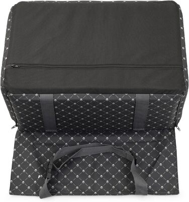 Автомобільний сидіння для собак середніх та великих порід, сірого кольору, розмір M (60x41 см) | Зручне автоліжко для собак, автосидіння на заднє сидіння або пасажирське місце | Матеріал: поліестер (імітація льону)