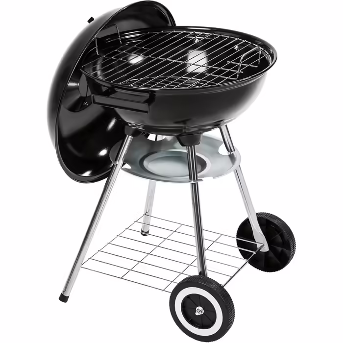 tectake 3in1 Barbecue Grill Cart Smoker, Smoker Grill with Thermometer, Adjustable Air Vent, Steaming, Charcoal Grill with Charcoal Tray and Ash Grid (BBQ Grill)