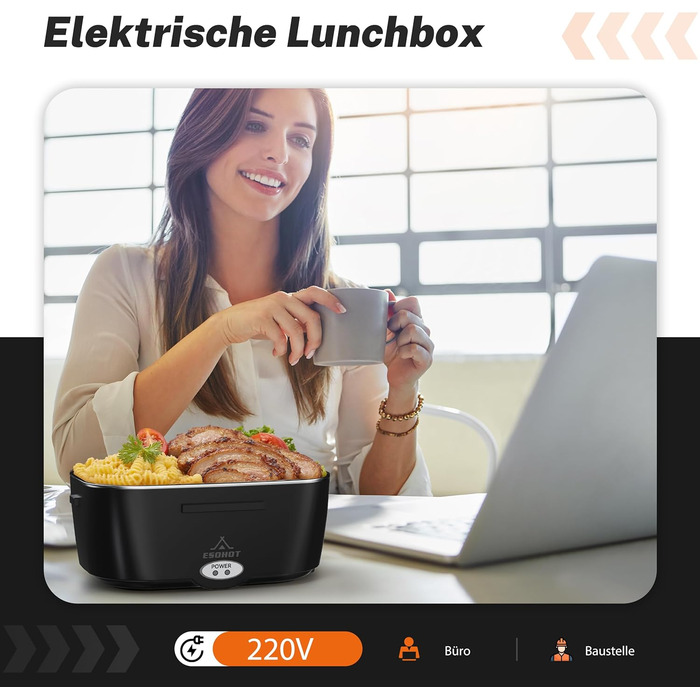 Електрична ланчбокс з підігрівом 1.5L для авто, вантажівки, офісу (1.5L x 4)