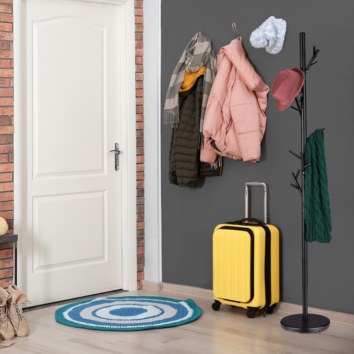 Relaxdays Black Tree-Shaped Coat Rack