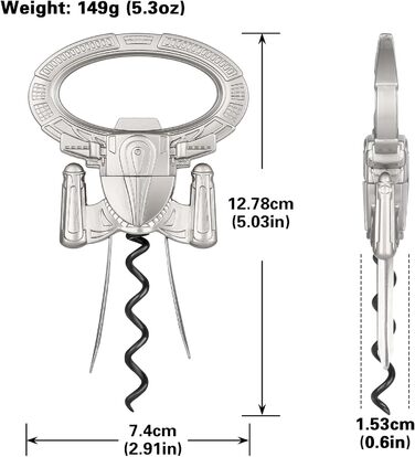Відкривачка для вина LKKCHER з двома зубцями, для старих винних пляшок, відмінний подарунок для чоловіків, бронза (у подарунковій коробці та картці)