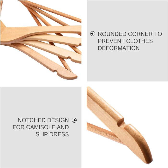 HOUSE DAY Clothes Hangers Wood Natural Clothes Hangers Natural Wood Clothes Hangers 20 Pieces Clothes Hangers Stable Clothes Hangers Swivel Jacket Hangers Suit Hangers Clothes Hangers Wood Wide 44.5cm made of natural wood