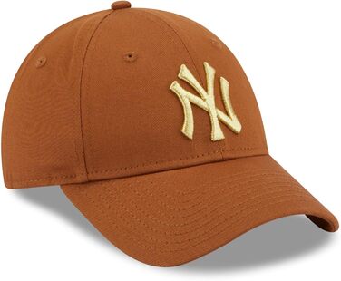 Шапка New Era New York Yankees з помпоном та в'язаним манжетом для жінок, колір: коричневий