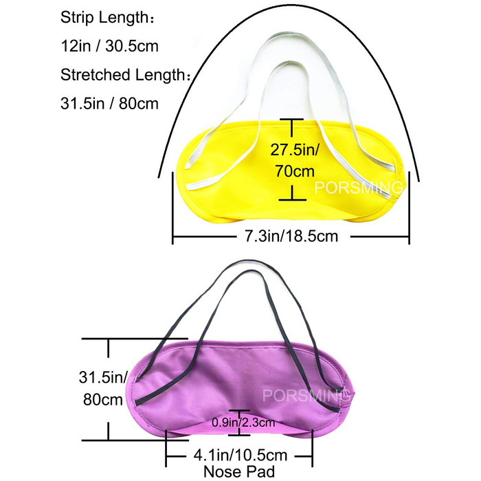 Маска для сну Eurica з носовим упором, 4 шари, для жінок, чоловіків, дітей, 36 шт.