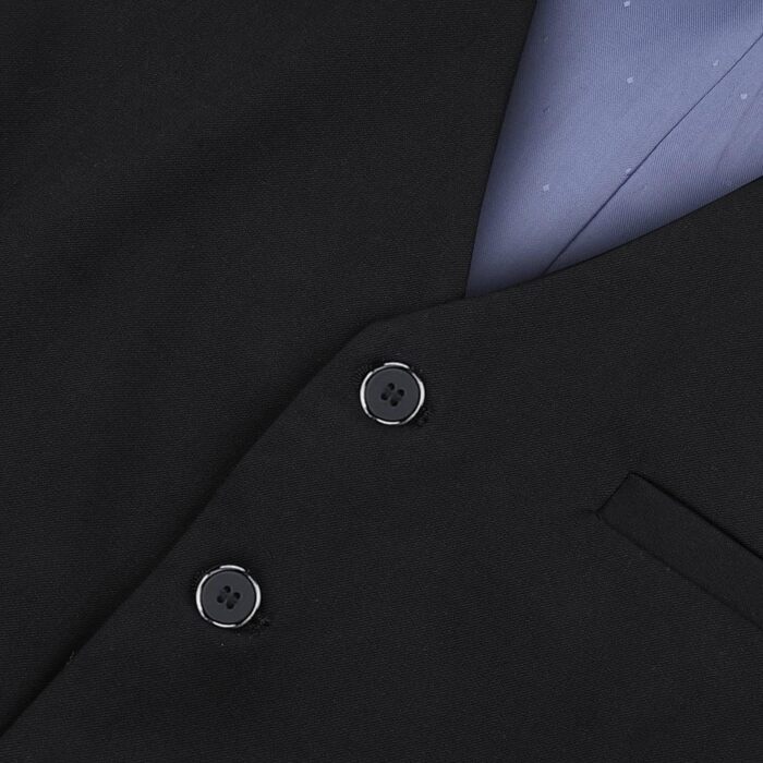 Чоловіча жилетка Allthemen з V-подібним вирізом, однобортна, Slim Fit, для ділового костюма, чорна