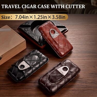 Вишуканий тютюнець CIGARLOONG: шкіряний футляр для сигар з 3 відділеннями та різаком з нержавіючої сталі (колір: коричневий)