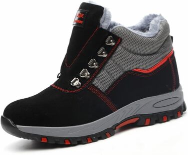 Зимові робочі черевики для чоловіків та жінок, захисні черевики S3, легкі, теплі, з металевим підноском, чорні, розмір 35-48