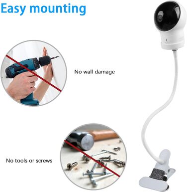 Дитячий відеоняня HOLACA з кріпленням для eufy Security SpaceView, Spaceview Pro та Spaceview S, 5-дюймовий LCD-дисплей, кріплення-затискач