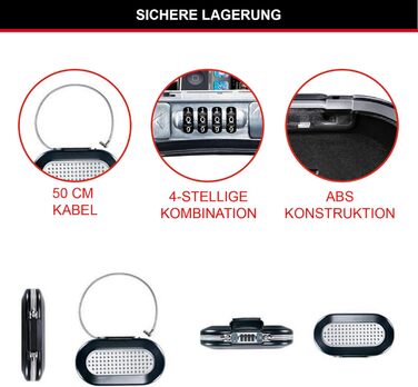 Portable Travel Safe with Number Combination - Black Luggage Lock