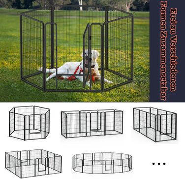 Забіг для цуценят Froadp 6-TLG, вольєр для собак, огорожа для цуценят 65x80 см, 6 елементів