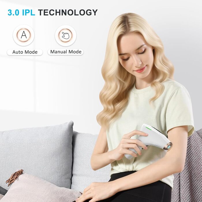 Пристрій для епіляції IPL NALONE: безболійна епіляція лазером для тіла, 1200 нм, 2 режими, для жінок та чоловіків