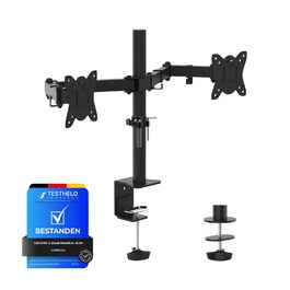Підставка для монітора GRIFEMA для 2 моніторів, 13-32 дюйми, регульована висота, поворотна, VESA 75x75/100x100, до 9 кг