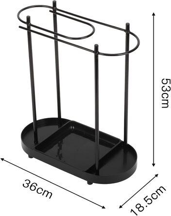 uyoyous Umbrella Stand Metal Umbrella Stand Rain Umbrella Holder 53 x 36 x 18.5 cm Freestanding Umbrella Holder with Rain Tray, Corner Umbrella Stand Black