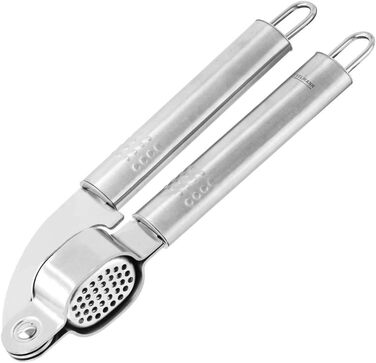 Пресс для часнику Fackelmann OVALGRIFF з нержавіючої сталі, ергономічна ручка, сріблястий, 1 шт.