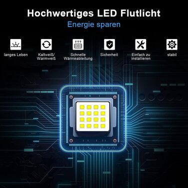 Набір з 10 LED прожекторів для вулиці, 10Вт, тепле світло 3000K, 900Лм, IP66, водонепроникні, для саду, гаража, спортмайданчика, двору