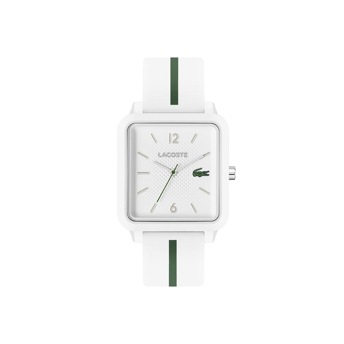 Годинник чоловічий Lacoste LACOSTE.12.12 Studio кварцовий з силіконовим браслетом білий