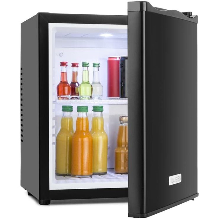 Klarstein Mini холодильник для кімнати, 23L, для напоїв та косметики, міні-бар, тихий, регульована полиця, компактний холодильник для догляду за шкірою 5-15°C, чорний