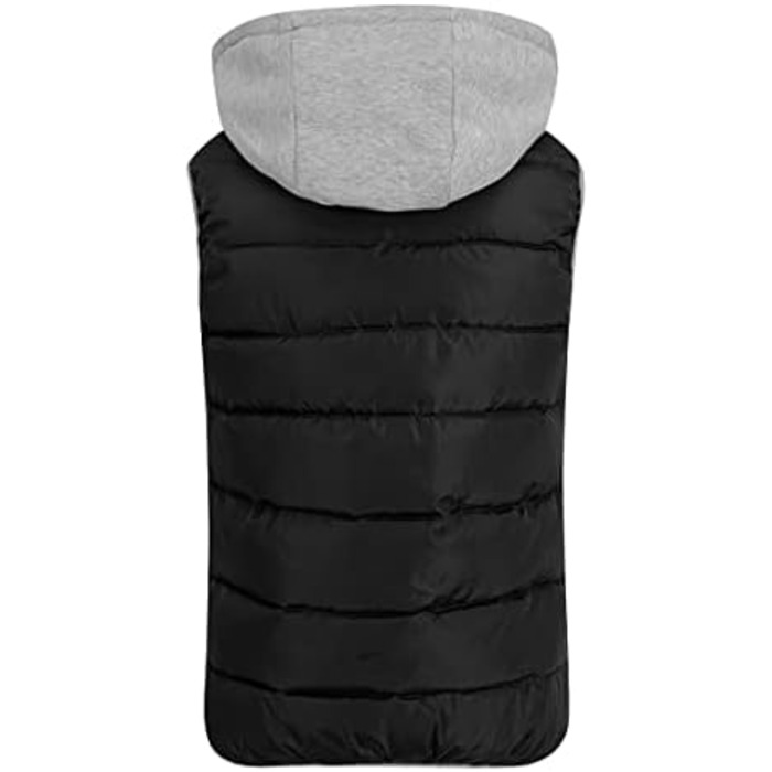 Жіноча степна жилетка YOUTHUP з капюшоном, легка зимова жилетка, безрукавка для активного відпочинку та повсякденного носіння, чорна