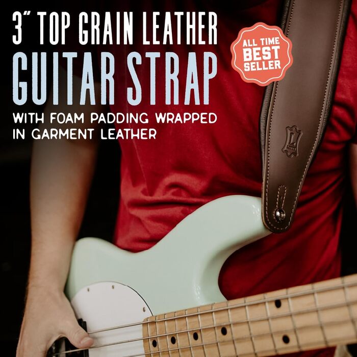 Гітарний ремінь Levy's Leathers Amped Series з натуральної шкіри, темно-коричневий