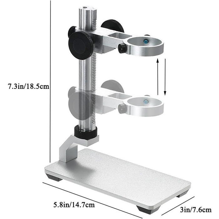 Цифровий мікроскоп Jiusion USB для iPhone, iPad, Android, телефону, планшета: 50-1000x, для монет, ювелірів, студентів, дітей, з металевим кріпленням, 1920x1440P, не для ПК (срібний)