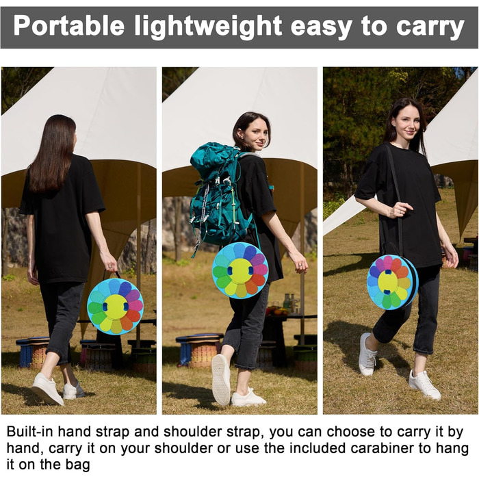 Тeleskopний складаний стілець для кемпінгу, риболовлі, подорожей та відпочинку на природі. Міцний, з вагою до 280 кг, колір: сонячно-зелений (26x26x46 см)