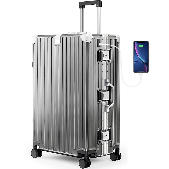 Чемодан ALPHA CAMP XL з алюмінієвим каркасом та полікарбонатною оболонкою, 93л, з TSA замком, 77x36x40 см