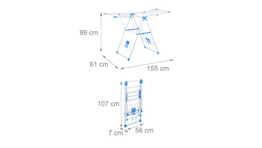 Relaxdays Clothes Drying Rack, Height Adjustable