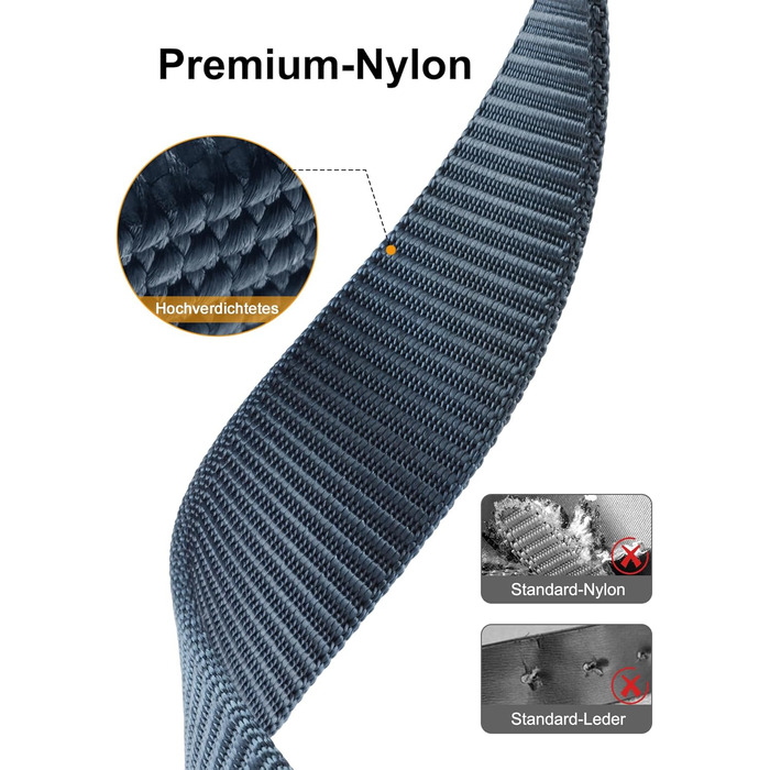 Чоловічий ремінь JUKMO Automatik з нейлону, ширина 3.8 см, з регулюванням, розмір M (91-105 см), довжина 125 см, колір: синій