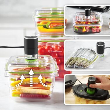 Система вакуумного пакування продуктів FoodSaver VS3190X | Набір для вакуумування з ручним пристроєм, роликом, пакетами