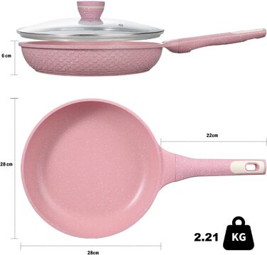 Каструля з нержавіючої сталі 16 см з кришкою 1.5L, антипригарне покриття, підходить для всіх плит (включно з індукцією), без PFAS та PFOA, холодостійка ручка з бакеліту та скляна кришка