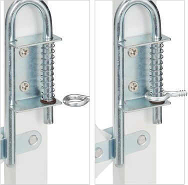 Захисне ворота для собак Relaxdays, розтягується до 130 см, висота 87,5-100 см, бамбук, білий (M)