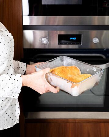 Pyrex® - Cook & Freeze – 4 Glass Containers with Airtight Lid (0.8 l, 1.5 l, 2.6 l, 4 l) – specially designed for freezing – BPA-free