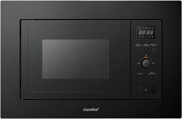 Вбудована мікрохвильова піч COMFEE' CBMAG820BJL-BK, 20 л, 800 Вт, гриль, 5 рівнів потужності, 8 автоматичних меню, функція швидкої заморозки, чорний колір